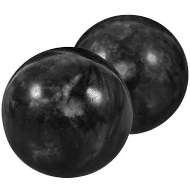 Imagem de Generic Conjunto de bola de massagem de jade com 2 bolas de jade para alívio da dor nas mãos, exercícios de meditação de baoding de saúde chinesa Kegel alívio das mãos e cuidados com o estresse, preto