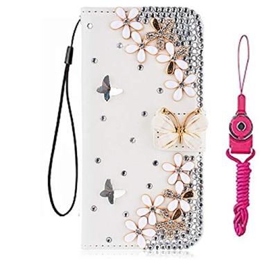 Imagem de Capa para Motorola Moto G Stylus 5G 2022, carteira de couro brilhante feita à mão e alça de pescoço [suporte] [fecho magnético] para Motorola Moto G Stylus 5G 2022 capa de telefone (tamanho 32)