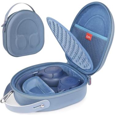 Imagem de ZUJFPL Capa rígida de EVA para fones de ouvido sem fio JBL TUN 670NC/520BT/770NC/720BT e JBL Live 670NC/770NC e Anker Soundcore Life Q20i, bolsa de armazenamento de fone de ouvido protetora de viagem
