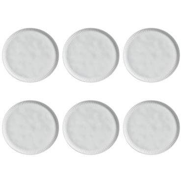 Imagem de Conjunto de Pratos Rasos 06 Peças Linhas New White Porto Brasil