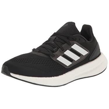 Imagem de adidas Tênis de corrida feminino Pureboost 22, Preto/Branco/Carbono, 35