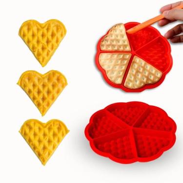 Imagem de 2 Assadeiras De Waffle Forma De Silicone Waffles Cores Sortidas
