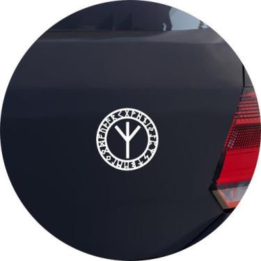 Imagem de Adesivo de Carro Runa Algiz Viking - Cor Branco - Melhor Adesivo, Bran
