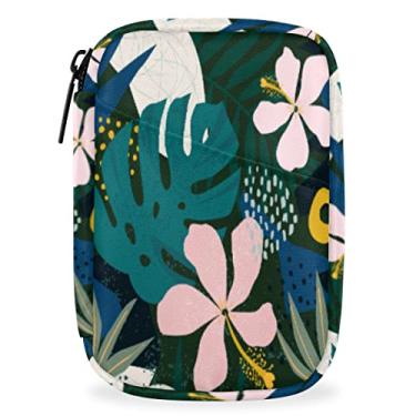 Imagem de Estojo de comprimidos organizador de viagem de 7 dias para medicamentos semanais caixa de comprimidos de folha de palmeira havaiana pequena fofa tamanho compacto recipiente de vitamina frasco portátil para controle de natalidade bolsa com zíper