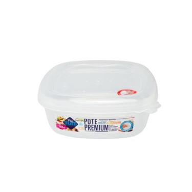 Imagem de Pote Quadrado Transparente de Plástico 1915ml Marmita Freezer - Plastu