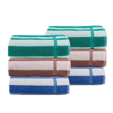 Imagem de Kit 30 Toalha Praia Piscina de Hotel Lufamar 80x150 450gr/m², AZUL BEG