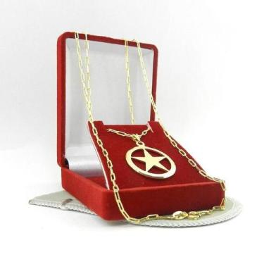 Imagem de Cordão Masculino 70cm 2mm Estrela Banhado Ouro 18K CR693 - WNBIJOUTERI