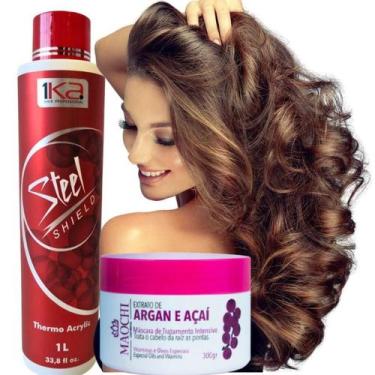 Imagem de 1ka Steel Shield Escova Progressiva Natural 1l + Creme Natural de Hidr