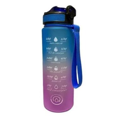 Imagem de Garrafa De Água Motivacional 1000ml Hydratus Water And More MBFit, Azu