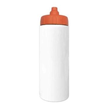Imagem de Squeeze Automático Tipo Gatorade 1lt Rythmoon S/ Logo, Branco, Laranja