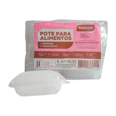 Imagem de Pote com Tampa Articulada 750 ml 144 Unid Rioplastic