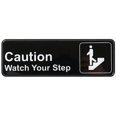 Imagem de Winco Sinal, 7 polegadas por 22 polegadas, cuidado/observe seu passo