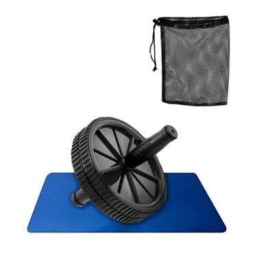 Imagem de Kit Roda Abdominal Dupla Gold Sports Action Tapete de Eva e Sacola Tra