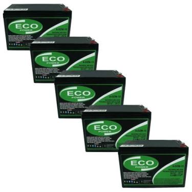 Imagem de Kit 5 Baterias Estacionárias 15AH 12V VRLA AGM Ciclo Profundo - Eco Po