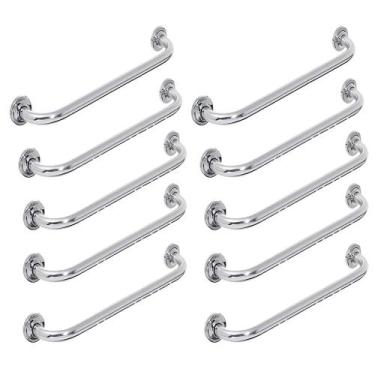 Imagem de Alça Barra Apoio 60cm Inox Kit 10 Uni Idoso Cadeirante Deficiente Aces