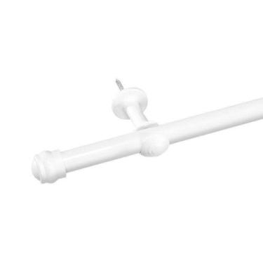 Imagem de Varão Simples Para Cortina 2,00 Metros Branco Ferro Revestido 19 mm co