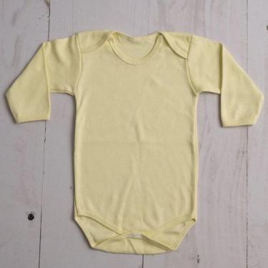 Imagem de Body bebê manga longa suedine 100% algodão - LETICIA CAT, Amarelo bb, 