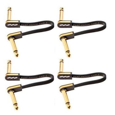 Imagem de Kit 4 Cabo Pedal Ebs Pg10 Premium Gold 10cm Flat Patch Pg-10