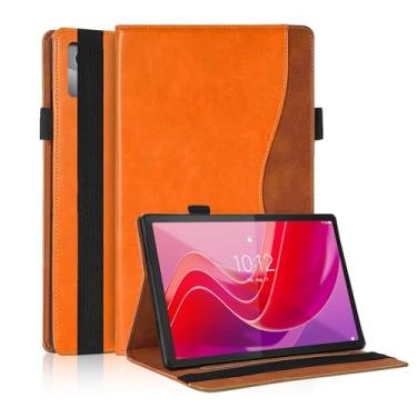 Imagem de TIPOYOROO Capa para Lenovo Tab M11 / Tab K11 LTE 11 polegadas (TB330FU) 2024 Bussiness Capa protetora de couro PU premium leve com suporte flip com faixa elástica e suporte de cartão para Lenovo Tab