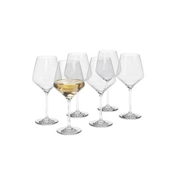 Imagem de EVA-TRIO | Conjunto de 6 lindas taças de vinho branco Legio Nova | 362 g | Feito de cristal sem chumbo | Pode ser lavado na máquina de lavar louça em um programa de vidro