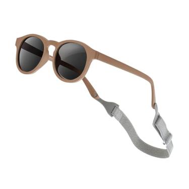 Imagem de VideMundi Óculos de sol para bebês com alça polarizada flexível UV400 para bebês meninos meninas de 0 a 24 meses, Marrom claro, Baby Size