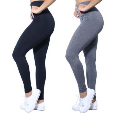Imagem de Kit 2 Calças Legging Heide Ribeiro Leg Basic Suplex Ginástica, GG, Pre