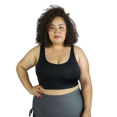 Imagem de Top plus size academia esporte treino feminino - SWG, Preto, GG