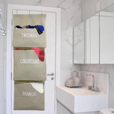 Imagem de Kit 2 Cesto De Roupa Suja De Pendurar Atras Da Porta - 46 L - Guarde B