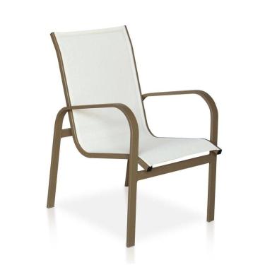 Imagem de Cadeira Para , área Externa, Gourmet E Jardim - Cappuccino Em Tela Sling Branco