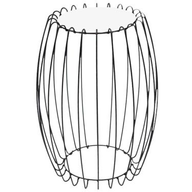 Imagem de Mesa Apoio Lateral 43 Cm Tampo Vidro Branco Base Metal Preto Nacc Branco Preto