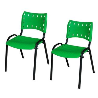 Imagem de Kit Duas Cadeiras Ergonômica Escritório Igreja Recepção Encosto Home O