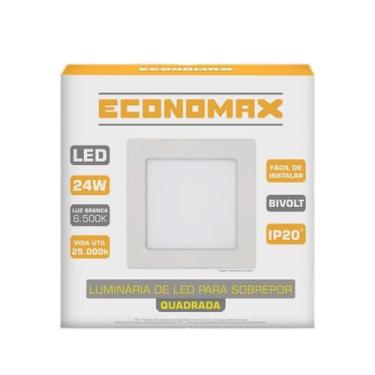Imagem de Painel Led Sobrepor 24W Quadrado  Branca Frio Bivolt - Economax