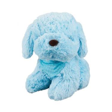 Imagem de Cachorro Azul ou Rosa Sentado Lenço Pescoço 22cm Pelúcia - Fofy Toys, 