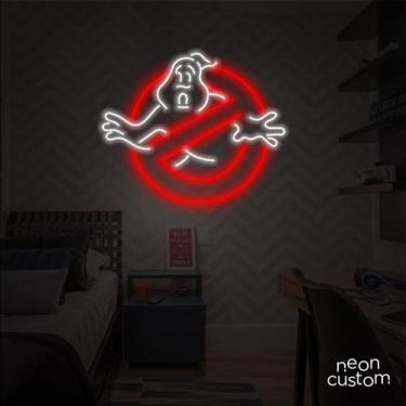 Imagem de painel letreiro led Neon Caça Fantasma decoracao festa bar - Neon Cust