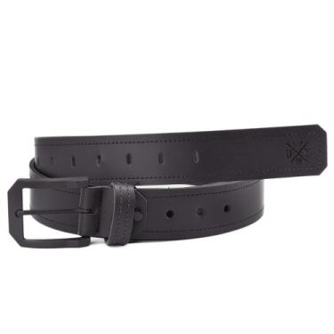 Imagem de Cinto Masculino Costurado Casual Couro Largo Use Young, Preto fivela p