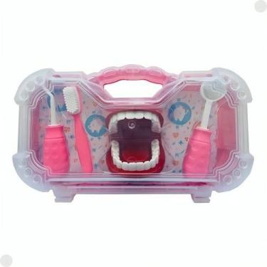 Imagem de Kit Maleta Brinquedo Dentista Acessórios Rosa 1270 Pakiplast