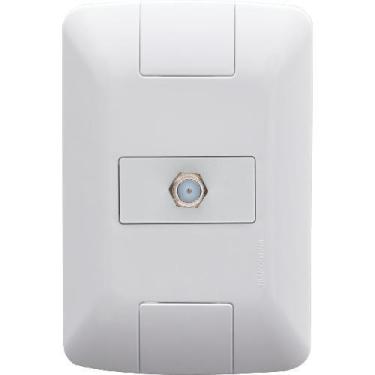 Imagem de Conjunto Placa com tomada TV Sat Aria Branca - Tramontina