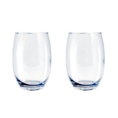 Imagem de Jogo 2 Copo California Redondo Vidro Transparente Mesa 450ml - PRATICA