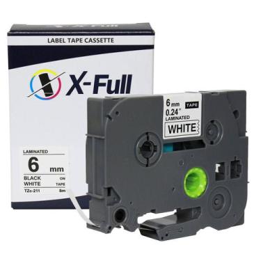 Imagem de Fita Rotuladora Compatível para Rotulador Eletrônico TZc-211 6mm x 8m 