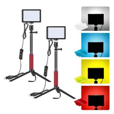 Imagem de Kit Iluminação Luz Led Neewer Zc10s 5600k Usb Com Filtro De Cor E Trip