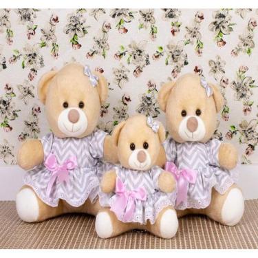 Imagem de Kit ursas de vestido com lese chevron  - CKD CONFECCOES, Chevron cinza