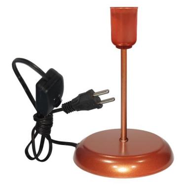 Imagem de Luminária de Mesa Abajur Classic Cobre Use Lâmpada E27 LED - Jota Ilum