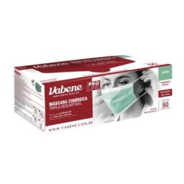 Imagem de Máscara descartável tripla vabene com 50 un verde