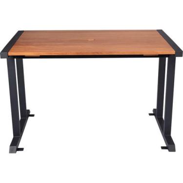 Imagem de Mesa Retangular Urban Highline em Madeira Garapeira e Pés em Metal 120