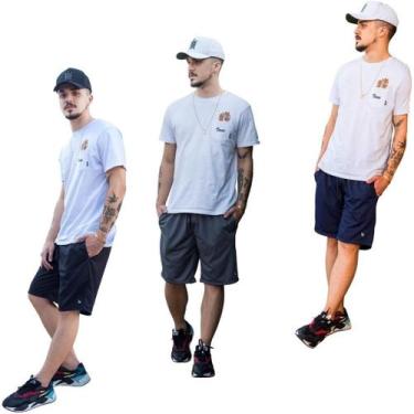 Imagem de 3 Bermuda Shorts Masculino Dry Fit Fitness Esportivo 2 Bolso - KSFRENT