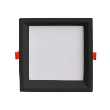 Imagem de Plafon Led Embutir Recuado 18w 3000k Low Frame Preto Bella DLD018QB - 