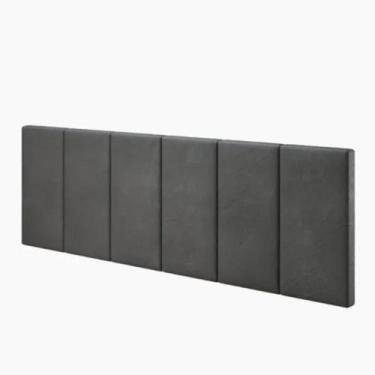 Imagem de Cabeceira Para Cama Casal King Queen Box 1,40x55 Dubai Cinza - MagL - 