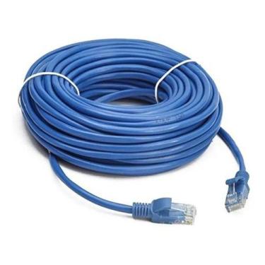 Imagem de Cabo De Rede 20 Metros Lan Internet Crimpado Rj45 Cat5e Azul - Tech
