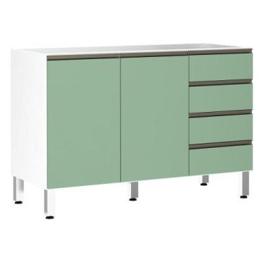 Imagem de Balcão De Pia Sem Tamp 120cm Branco Com Verde Jade - LUCIANE