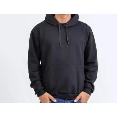 Imagem de Blusa Moletom Agasalho de Frio Unissex com Capuz Flanelado Algodão - A